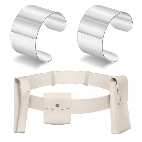 YUSFKJ 3-teiliges Halloween-Königin-Kostüm, Damen-Zubehör, inklusive cremefarbenem verstellbarem Holster-Gürtel und offenem silberfarbenem Manschettenarmband für Damen, Kostüme, Partys YUSFKJ 3-teiliges Halloween-Königin-Kostüm, Damen-Zubehör, inklusive cremefarbenem verstellbarem Holster-Gürtel und offenem silberfarbenem Manschettenarmband für Damen, Kostüme, Partys von YUSFKJ