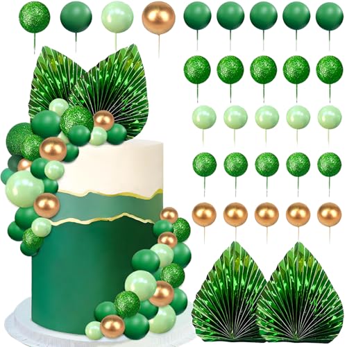 Grüne Kugeln Deko 31 Stück Hochzeitstorte Dekorationen, Cake Deko Goldene Kugeln Boho Tortendeko Geburtstagstorte Dekoration für Geburtstagsfeier, Babyparty Grüne Kugeln Deko 31 Stück Hochzeitstorte Dekorationen, Cake Deko Goldene Kugeln Boho Tortendeko Geburtstagstorte Dekoration für Geburtstagsfeier, Babyparty von YUSHWENPTY