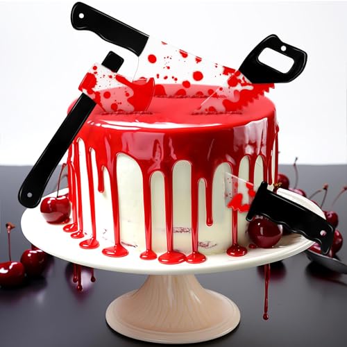 Kuchen Deko Horror, 4 Stück Tortendeko Geburtstag Halloween, Blutiges Messer Deko Torte, Acryl Cake Topper für Halloween-Partydekorationen, Geburtstag, Mottoparty Kuchen Deko Horror, 4 Stück Tortendeko Geburtstag Halloween, Blutiges Messer Deko Torte, Acryl Cake Topper für Halloween-Partydekorationen, Geburtstag, Mottoparty von YUSHWENPTY
