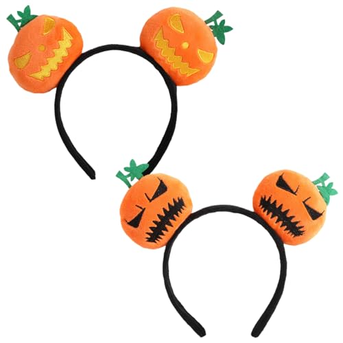 YUSHWENPTY Halloween Kürbis Haarreif 2 Stück Kürbis Kopfschmuck Mausohren Haarreifen Halloween Haarschmuck für Kinder Erwachsene, Halloween Kostümzubehör, Cosplay, Masquerade (B) von YUSHWENPTY