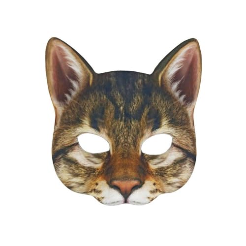 YUSHWENPTY Halloween Katzen Maske Katzenmaske Damen Tiermasken Erwachsene Halbmaske Cosplay für Halloween Katzenkostüm Accessoires, Masquerade, Karneval (A) von YUSHWENPTY