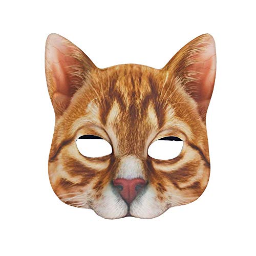 YUSHWENPTY Halloween Katzen Maske Katzenmaske Damen Tiermasken Erwachsene Halbmaske Cosplay für Halloween Katzenkostüm Accessoires, Masquerade, Karneval (B) von YUSHWENPTY