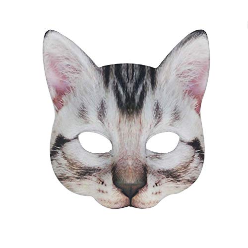 YUSHWENPTY Halloween Katzen Maske Katzenmaske Damen Tiermasken Erwachsene Halbmaske Cosplay für Halloween Katzenkostüm Accessoires, Masquerade, Karneval (C) von YUSHWENPTY