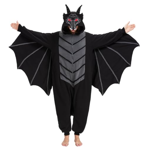 YUTCOTC Drachen-Einteiler, Pyjama, Drachen-Kostüm, Dinosaurier-Kostüm für Erwachsene, Schwarzer Drachen-Einteiler-Pyjama, M YUTCOTC Drachen-Einteiler, Pyjama, Drachen-Kostüm, Dinosaurier-Kostüm für Erwachsene, Schwarzer Drachen-Einteiler-Pyjama, M von YUTCOTC