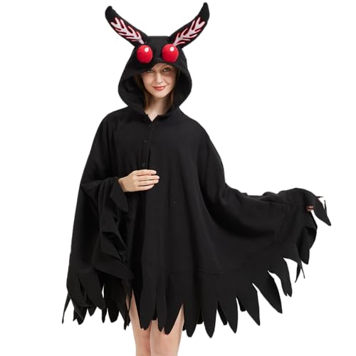 YUTCOTC Unisex Mothman Kostüm Mothman Hooded Halloween Kostüme Party Umhang Cosplay von YUTCOTC