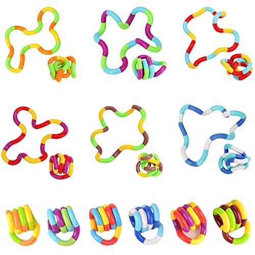 6 Stück Fidget Twister Handspielzeug YUTOU Twister Fidget Toy Tangle Fidget Toy Sensorik Spielzeug Anti-Stress-Spielzeug Wickelspielzeug Stressabbau Hand-Augen-Koordinationsspielzeug von YUTOU