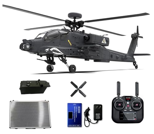YUTT 1/32 F11-S AH64 RC Hubschrauber, RC Dual-Achse Co-Drive Flybarless 6G/3D Stunt Apachhe Militärhubschrauber Modell (RTF GPS Version) von YUTT