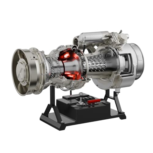 YUTT 1/4 Scale Metal Turboshaft Engine Kit, DIY Electric Simulation Aircraft Turboshaft Engine Model That Works, Mechanical Science Toy for Engine Enthusiasts (470+Pcs) von YUTT