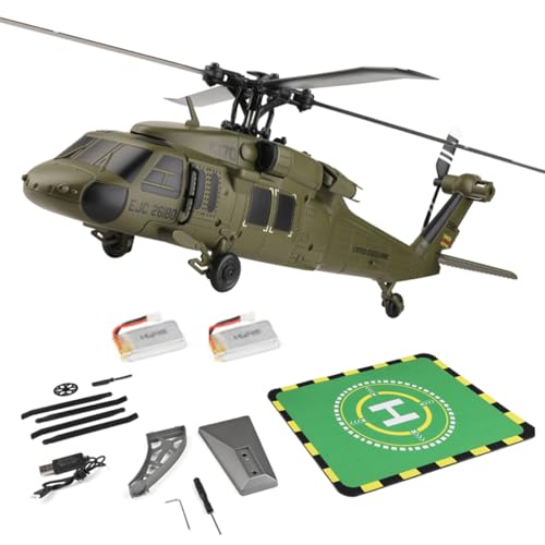 YUTT WL K170 UH-60L Black Hawk RC Hubschrauber 4CH Militär Hubschrauber mit einstellbarem Gashebel Höhenschweben mit Displayständer Hobby in RC (RTF-Version) von YUTT