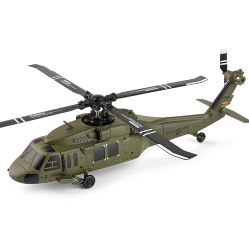 YUTT WL K170 UH-60L Black Hawk RC Hubschrauber 4CH RC Militär Hubschrauber mit Einstellbarem Gashebel Höhenschwebender Hubschrauber mit Displayständer Hobby in RC (RTF-Version) von YUTT