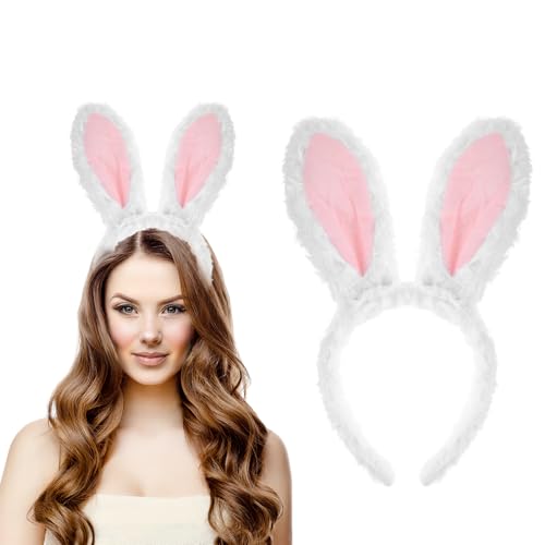 YUXIANLB 1 x niedliches, flauschiges Hasenohren-Haarband, Plüsch-Hasenohr-Kopfschmuck für Damen, Tierohren, Kopfbedeckung, Biegbarer Hasen-Kopfschmuck für Ostern, Geschenk, Party, Abschlussball, von YUXIANLB