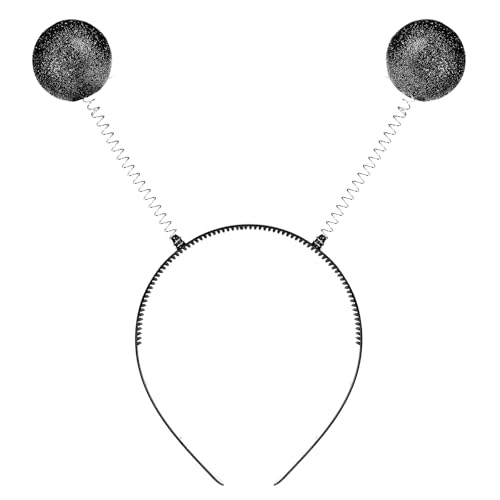 YUXIANLB Alien-Stirnband für Erwachsene Frauen Glitzerndes AlienKostümzubehör Alien Antennen-Stirnband für Weltraum Mottoparty Kostüm Outfit (Schwarz) von YUXIANLB