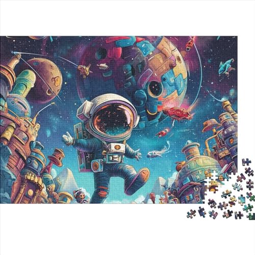 Astronaut Puzzle 1000 Teile, Erwachsenenpuzzle Mit Cartoon, Farbenfrohes Puzzle Für Erwachsene Und Kinder Ab 14 Jahren - 1000pcs (75x50cm) von YUXINYUE