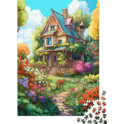 Bergdorf Hütte Puzzle 1000-teilige Schwer Puzzle Spielzeug Pädagogisches Spiel Impossible Herausforderung Spielzeug Für Erwachsene Und Kinder in Bewährter 1000pcs (75x50cm) von YUXINYUE