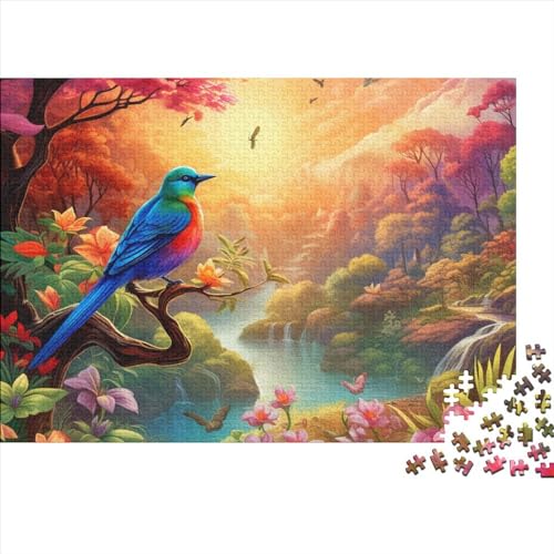 Birds and Flowers Puzzle 500 Teile, Erwachsenenpuzzle Mit Cartoon, Farbenfrohes Puzzle Für Erwachsene Und Kinder Ab 14 Jahren - 500pcs (52x38cm) von YUXINYUE