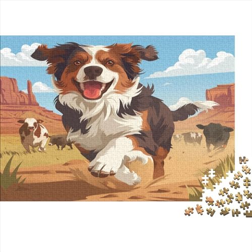 Border Collie 300 Teile Puzzle Cute Puppy Geeignet Für Erwachsene Und Kinder Ab 12 Jahren 300pcs (40x28cm) von YUXINYUE