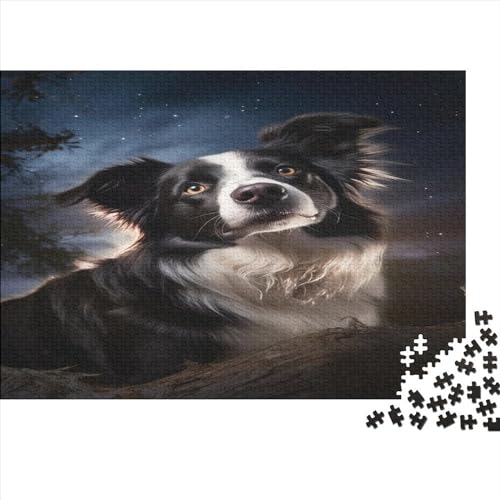 Border Collie Puzzle 1000 Teile Erwachsene | Cute Puppy | 1000 Teile Puzzle Für Erwachsene Und Kinder Ab 14 Jahren Holzpuzzle 1000pcs (75x50cm) von YUXINYUE