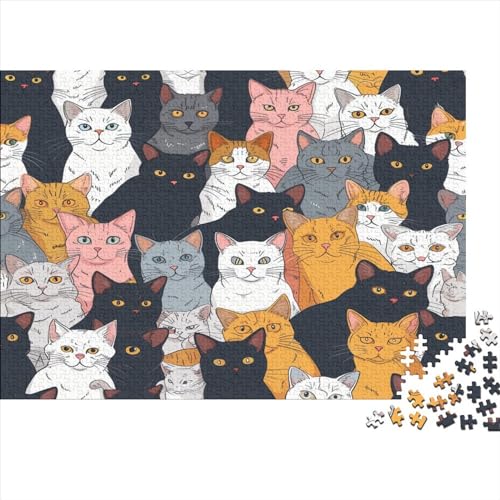 Cartoon Cat Puzzles Für Erwachsene Kinder | | Familienspaß Puzzles Für Erwachsene Und Kinder Geschenke | Unmögliche Herausforderungen | 500pcs (52x38cm) von YUXINYUE