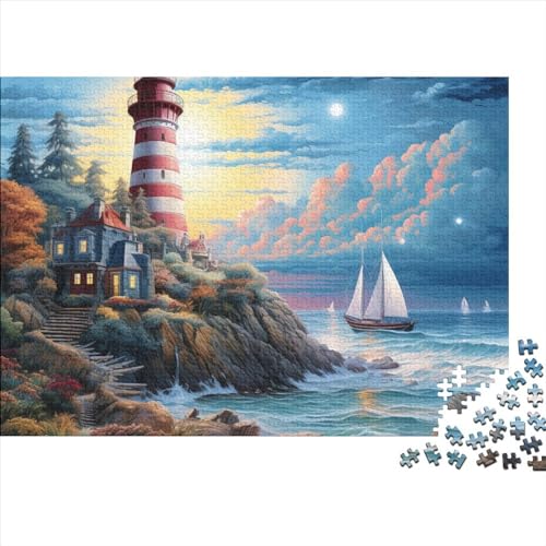 Coastal Lighthouses Puzzle 1000 Teile - Cartoon - Puzzle Für Erwachsene Und Kinder Ab 12 Jahren, 1000pcs (75x50cm) von YUXINYUE