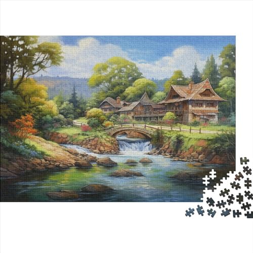 Countryside View Puzzle 500 Teile Classic Puzzle DIY Kit Holzspielzeug Unique Gift Home Decor 500pcs (52x38cm) von YUXINYUE