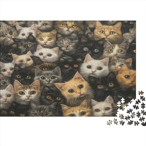 Cute Cat Puzzle - - 1000 Teile Puzzle Für Erwachsene Und Kinder Ab 12 Jahren, Geschicklichkeitsspiel Für Die Ganze Familie, 1000pcs (75x50cm) von YUXINYUE
