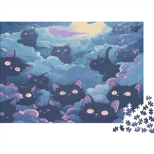 Cute Cat Puzzle 300 Teile Classic Puzzle DIY Kit Holzspielzeug Unique Gift Home Decor 300pcs (40x28cm) von YUXINYUE