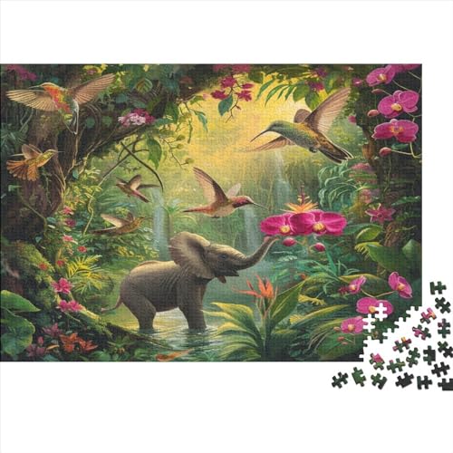 Cute Little Elephant – Puzzle 1000 Teile Ab 12 Jahren, Buntes Erwachsenenpuzzle Mit Kräftigen Farben, Geschicklichkeitsspiel Für Die Ganze Familie, Schöne Geschenkidee 1000pcs (75x50cm) von YUXINYUE