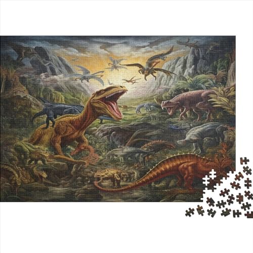 Dinosaur Puzzle 1000 Teile Classic Puzzle DIY Kit Holzspielzeug Unique Gift Home Decor 1000pcs (75x50cm) von YUXINYUE