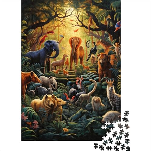 Dschungeltiere Puzzle 1000-teilige Schwer Puzzle Spielzeug Pädagogisches Spiel Impossible Herausforderung Spielzeug Für Erwachsene Und Kinder Ab 14 Jahren 1000pcs (75x50cm) von YUXINYUE