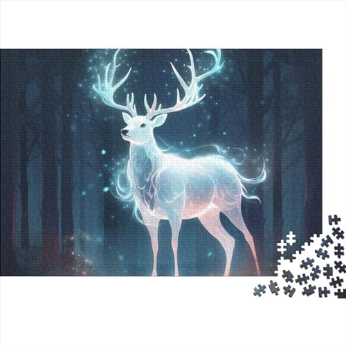 Fairy Deer Puzzle 500 Teile Cartoon Classic Puzzle DIY Kit Holzspielzeug Unique Gift Home Decor 500pcs (52x38cm) von YUXINYUE