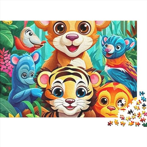 Forest Animals Puzzle 500 Teile Cartoon Classic Puzzle DIY Kit Holzspielzeug Unique Gift Home Decor 500pcs (52x38cm) von YUXINYUE