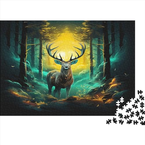 Jungle Elk Puzzle 500 Teile Classic Puzzle DIY Kit Holzspielzeug Unique Gift Home Decor 500pcs (52x38cm) von YUXINYUE