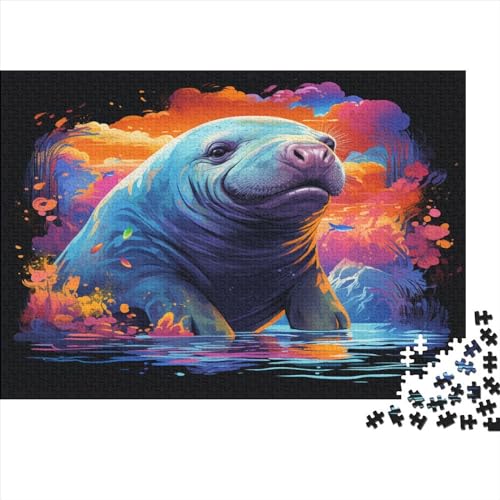 Manatee Puzzles Für Erwachsene 1000 Teile Puzzle Cartoon Puzzle Für Lernspiele Wohnkultur Dekompressionsspiel Wohnkultur Geschenk 1000pcs (75x50cm) von YUXINYUE