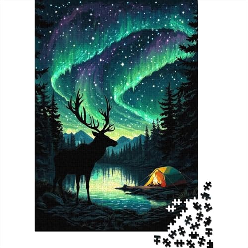 Nördliche Lichter Puzzle 1000-teilige Schwer Puzzle Spielzeug Lernspiel Impossible Herausforderung Spielzeug Für Erwachsene Kinder 1000pcs (75x50cm) von YUXINYUE
