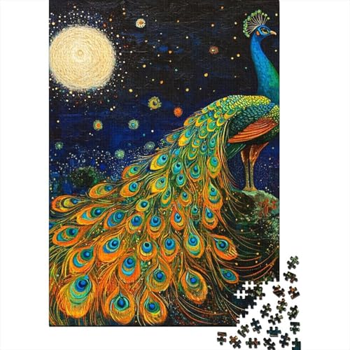 Pfau Puzzle 1000-teilige Schwer Puzzle Spielzeug Pädagogisches Spiel Impossible Herausforderung Spielzeug Für Erwachsene Und Kinder Ab 14 Jahren 1000pcs (75x50cm) von YUXINYUE