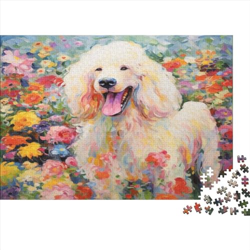Poodle Puzzles Für Erwachsene 1000 Teile Puzzle Cute Puppy Puzzle Für Lernspiele Wohnkultur Dekompressionsspiel Wohnkultur Geschenk 1000pcs (75x50cm) von YUXINYUE
