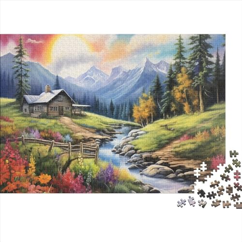 Puzzle 1000 Teile Erwachsene Alpine Serenity Puzzles Für Erwachsene Lernspiel Herausforderungsspielzeug 1000-teilige Cartoon Puzzles Für Erwachsene Kinder 1000pcs (75x50cm) von YUXINYUE