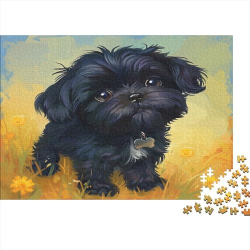 Puzzle 1000 Teile Erwachsene Black Bichon Frise Puzzles Für Erwachsene Lernspiel Herausforderungsspielzeug 1000-teilige Cute Puppy Puzzles Für Erwachsene Kinder 1000pcs (75x50cm) von YUXINYUE