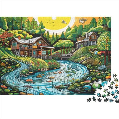 Puzzle 1000 Teile Erwachsene Countryside View Puzzles Für Erwachsene Lernspiel Herausforderungsspielzeug 1000-teilige Puzzles Für Erwachsene Kinder 1000pcs (75x50cm) von YUXINYUE