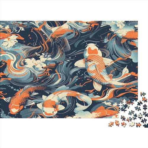 Puzzle 1000 Teile Erwachsene Koi Carp Puzzles Für Erwachsene Lernspiel Herausforderungsspielzeug 1000-teilige Puzzles Für Erwachsene Kinder 1000pcs (75x50cm) von YUXINYUE
