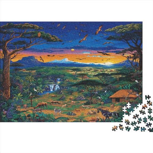 Puzzle 300 Teile Erwachsene African Animals Puzzles Für Erwachsene Lernspiel Herausforderungsspielzeug 300-teilige Puzzles Für Erwachsene Kinder 300pcs (40x28cm) von YUXINYUE