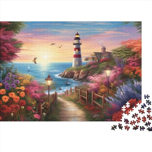 Puzzle 300 Teile Erwachsene Coastal Lighthouses Puzzles Für Erwachsene Lernspiel Herausforderungsspielzeug 300-teilige Puzzles Für Erwachsene Kinder 300pcs (40x28cm) von YUXINYUE
