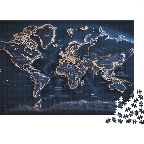 Puzzle 300 Teile Erwachsene World Map Puzzles Für Erwachsene Lernspiel Herausforderungsspielzeug 300-teilige Puzzles Für Erwachsene Kinder 300pcs (40x28cm) von YUXINYUE