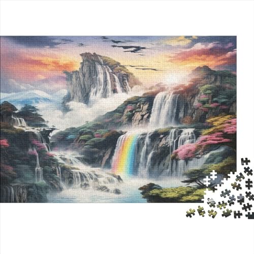 Puzzle 500 Teile, Erwachsenenpuzzle Waterfall, Fantasy Landscape Farbenfrohes Puzzle Für Erwachsene Und Kinder Ab 12 Jahren - 500pcs (52x38cm) von YUXINYUE