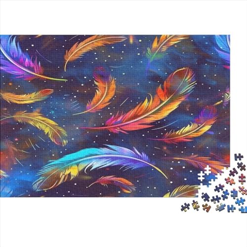 Puzzle 500 Teile Erwachsene Colourful Feathers Puzzles Für Erwachsene Lernspiel Herausforderungsspielzeug 500-teilige Puzzles Für Erwachsene Kinder 500pcs (52x38cm) von YUXINYUE
