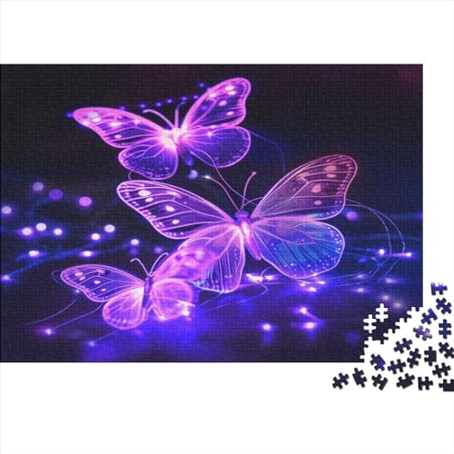 Puzzle 500 Teile Erwachsene Glowing Butterfly Puzzles Für Erwachsene Lernspiel Herausforderungsspielzeug 500-teilige Puzzles Für Erwachsene Kinder 500pcs (52x38cm) von YUXINYUE