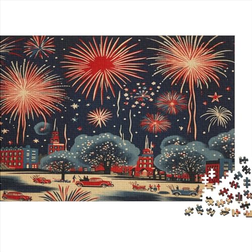 Puzzle 500 Teile Erwachsene New Year's Fireworks Puzzles Für Erwachsene Lernspiel Herausforderungsspielzeug 500-teilige Puzzles Für Erwachsene Kinder 500pcs (52x38cm) von YUXINYUE