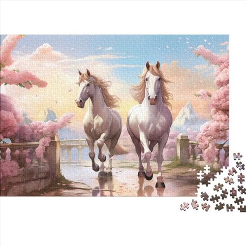 Puzzle 500 Teile Erwachsene White Horse Puzzles Für Erwachsene Lernspiel Herausforderungsspielzeug 500-teilige Puzzles Für Erwachsene Kinder 500pcs (52x38cm) von YUXINYUE