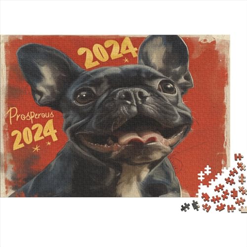 Puzzles Für Erwachsene 300 Teile Cute Bulldog Puzzle Für Familienspielzeugspiel Holzpuzzle Family Time Brain Challenge 300pcs (40x28cm) von YUXINYUE