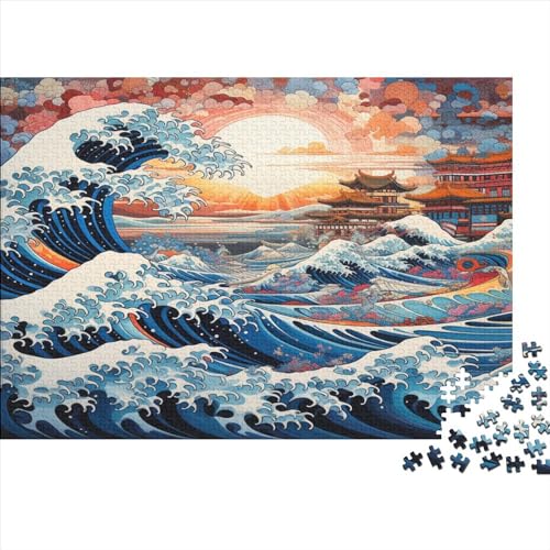 Puzzles Für Erwachsene 300 Teile Japanese Ukiyo-e Puzzle Für Familienspielzeugspiel Holzpuzzle Family Time Brain Challenge 300pcs (40x28cm) von YUXINYUE